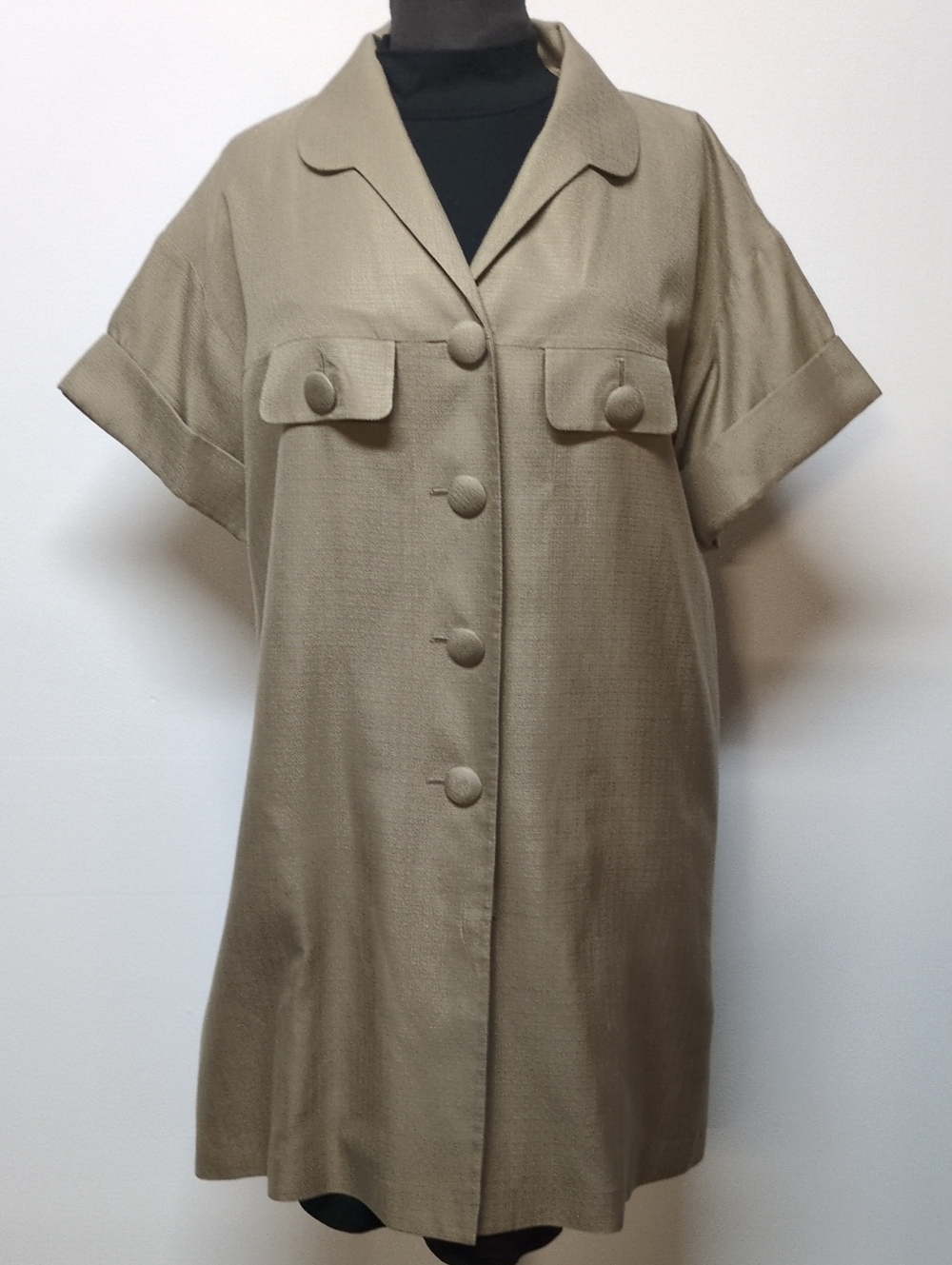 Orla Kiely Tan Short Sleeve Coat Dress, Size 10